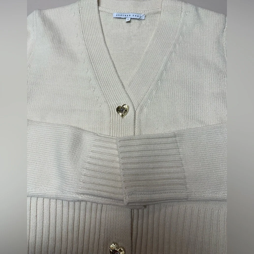 Endless Rose Cream Cardigan with Gold Buttons - Picture 11 of 14